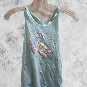 The Children's Place Floral  'Wild And Free ' Blue Racer back Tank
